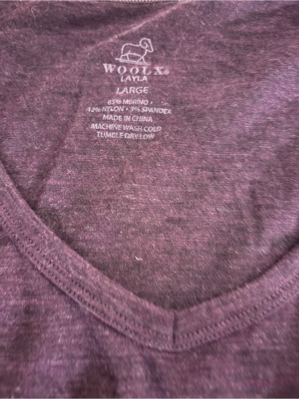 Woolx Layla V Neck Top, Size Large - Picture 3 of 4